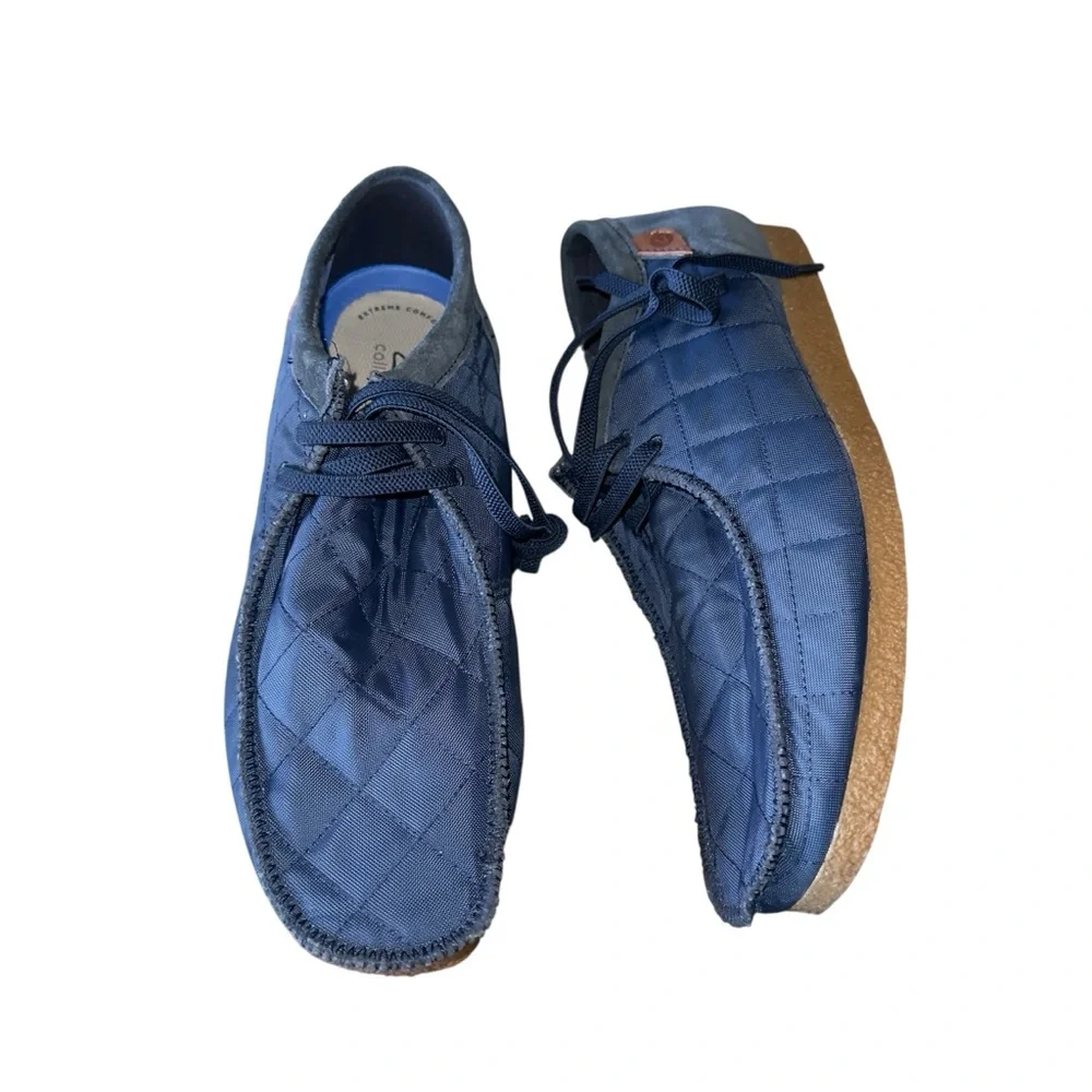 NEW Clarks Shacre II Step Navy Extreme Comfort Quilted Lace Up Shoes Men's 12 M